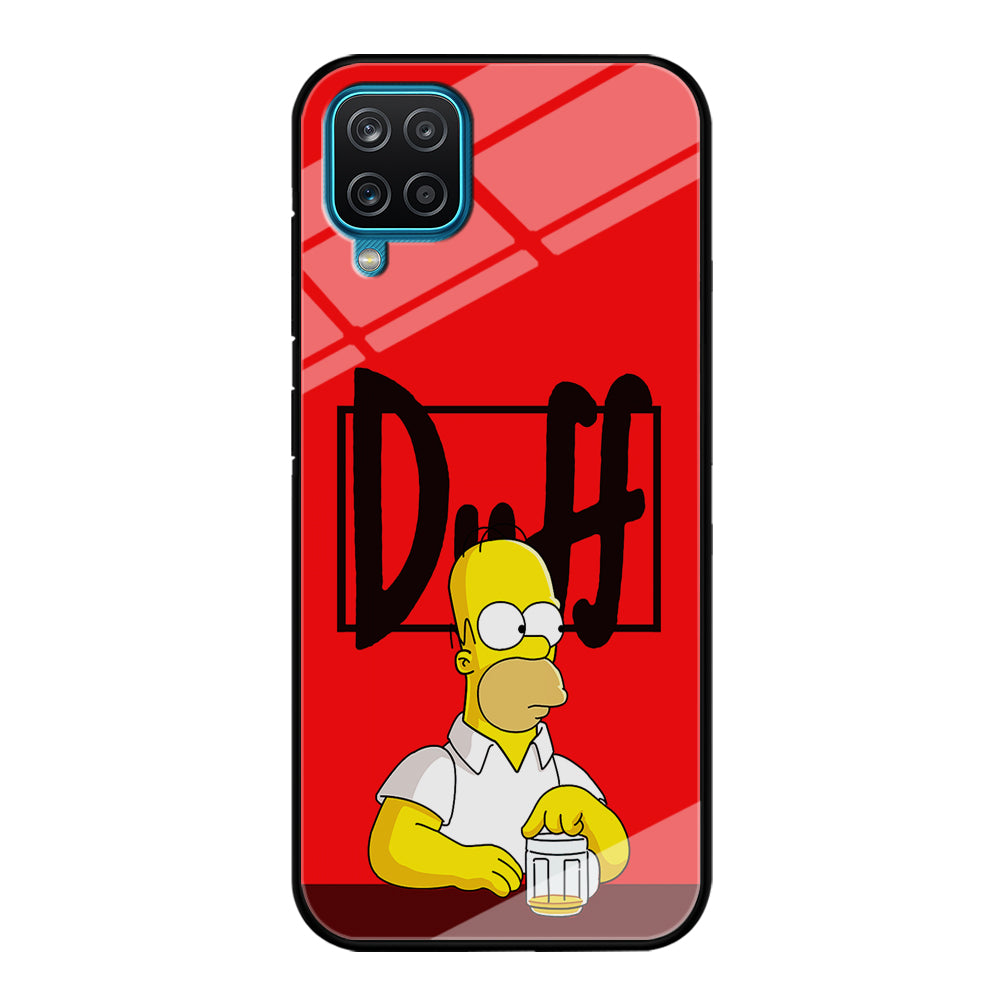 Simpson Homer Duff Red Samsung Galaxy A12 Case-Phone Case-Tempered Glass Case-Altracase