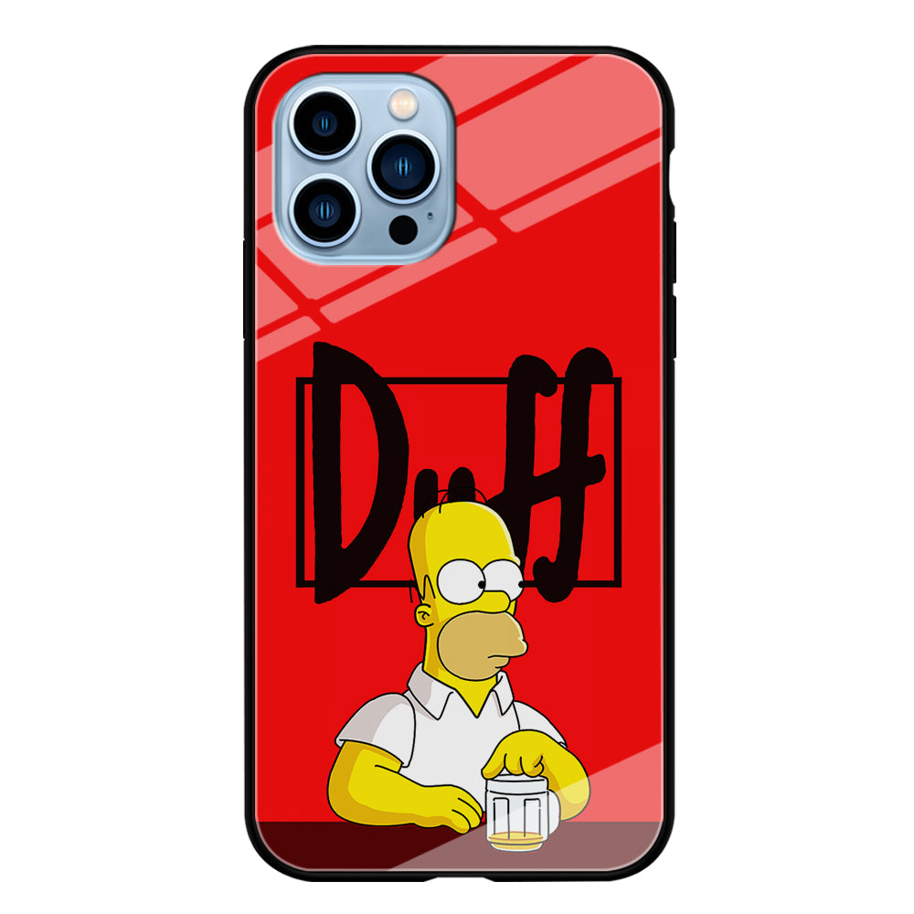 Simpson Homer Duff Red iPhone 14 Pro Max Case-Phone Case-Tempered Glass Case-Altracase