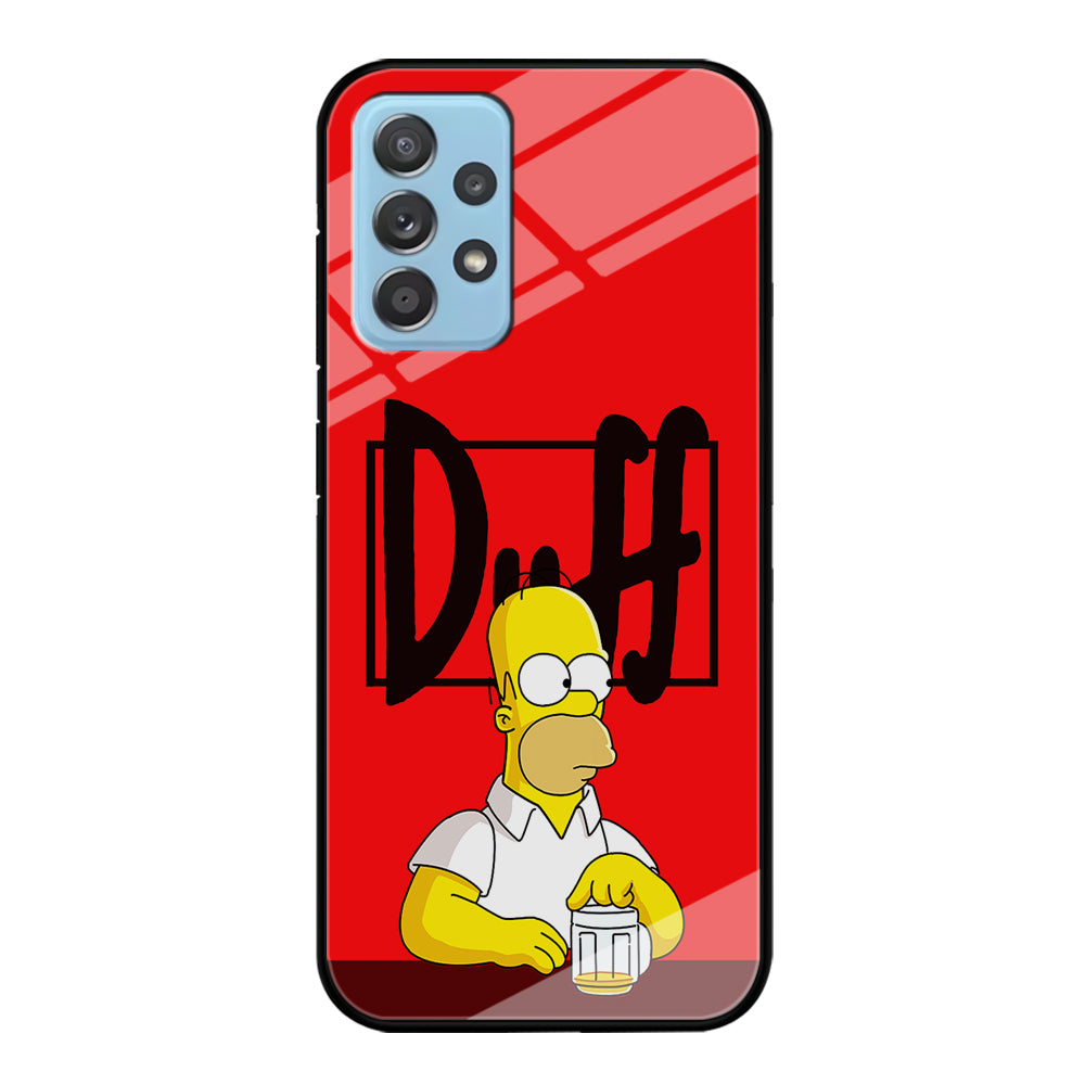 Simpson Homer Duff Red Samsung Galaxy A72 Case-Phone Case-Tempered Glass Case-Altracase