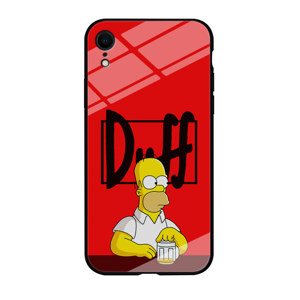 Simpson Homer Duff Red iPhone XR Case-Phone Case-Tempered Glass Case-Altracase