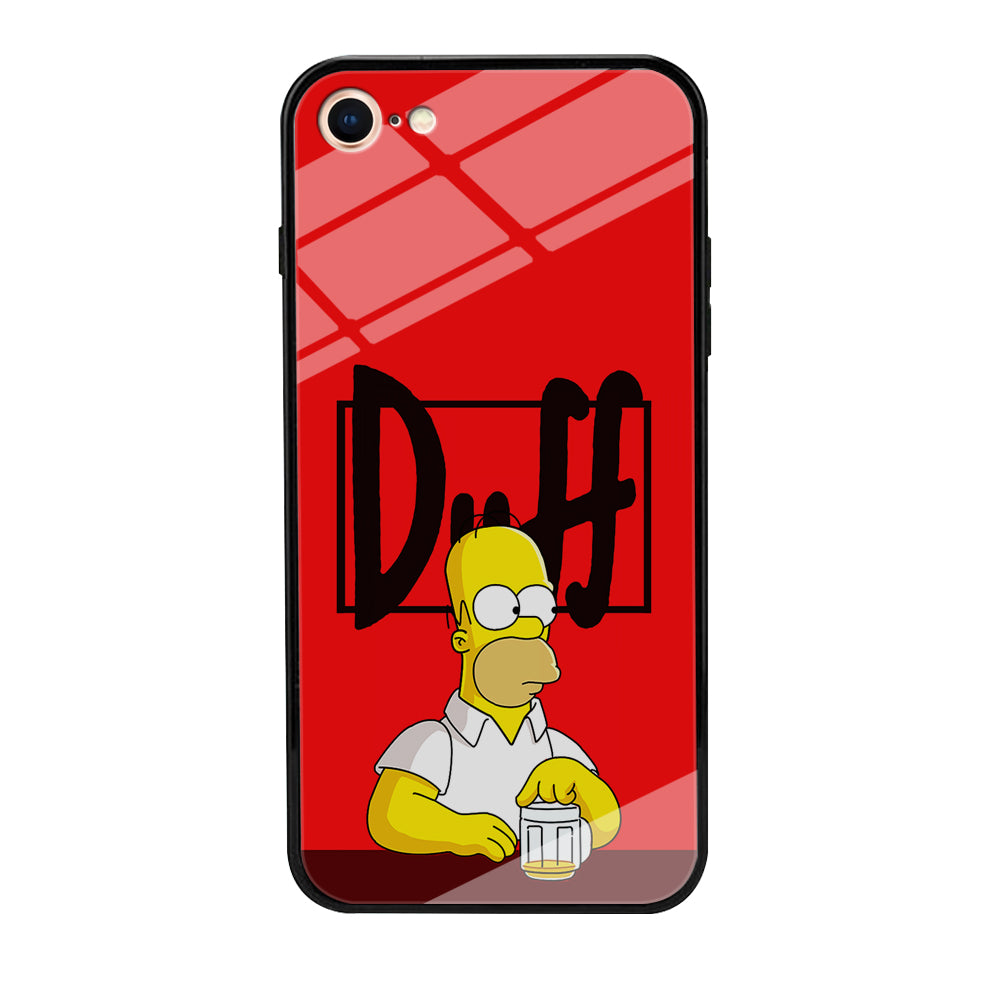 Simpson Homer Duff Red iPhone SE 2020 Case-Phone Case-Tempered Glass Case-Altracase
