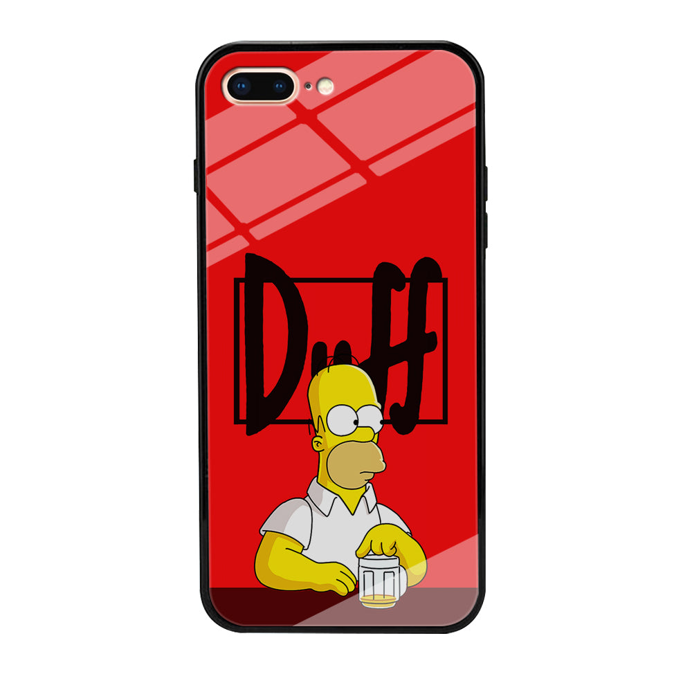 Simpson Homer Duff Red iPhone 8 Plus Case-Phone Case-Tempered Glass Case-Altracase
