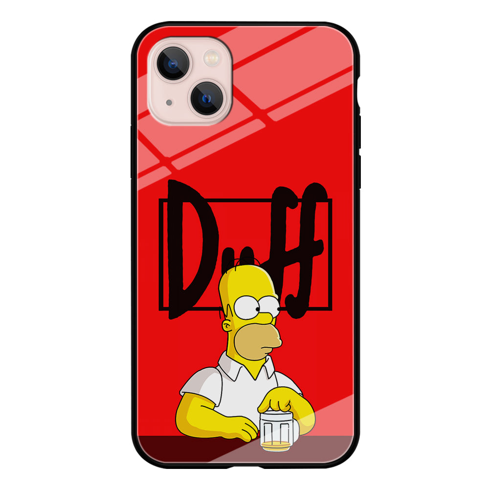 Simpson Homer Duff Red iPhone 13 Mini Case-Phone Case-Tempered Glass Case-Altracase