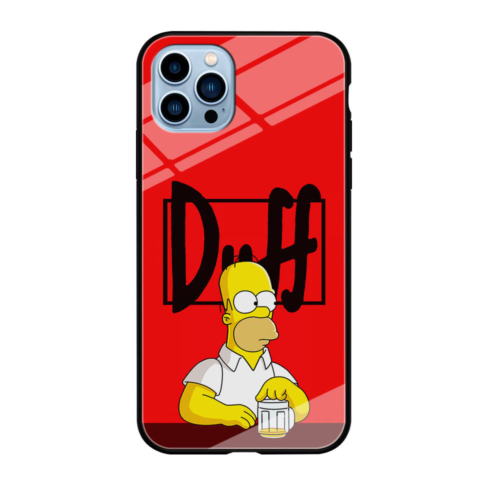 Simpson Homer Duff Red iPhone 12 Pro Max Case-Phone Case-Tempered Glass Case-Altracase