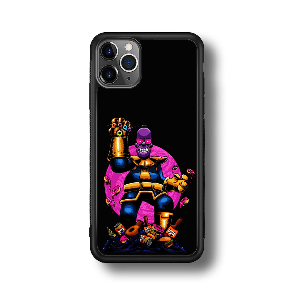 Simpson Homer Thanos iPhone 11 Pro Max Case-Phone Case-Rubber Black (2D Case)-Altracase