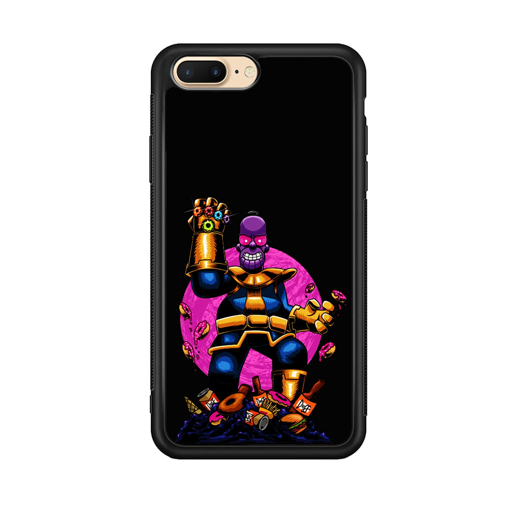 Simpson Homer Thanos iPhone 8 Plus Case-Phone Case-Rubber Black (2D Case)-Altracase