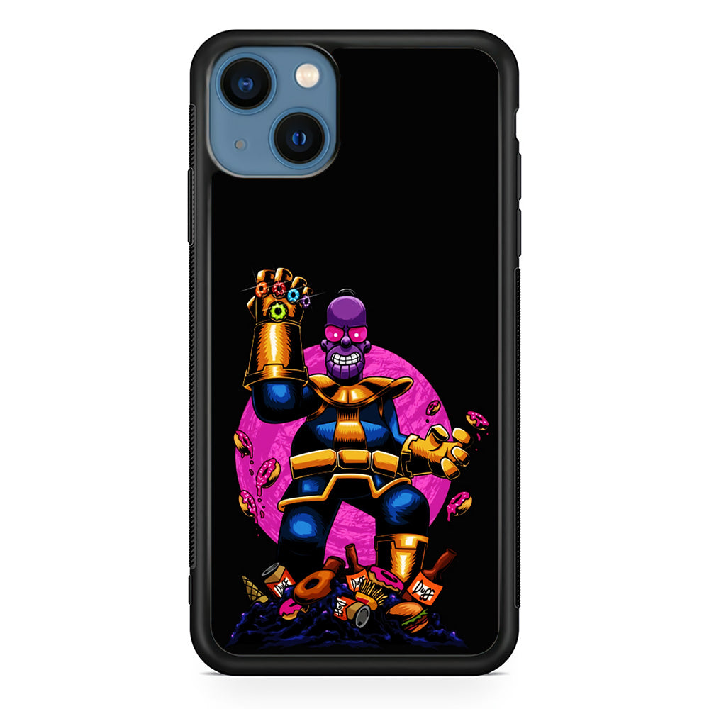 Simpson Homer Thanos iPhone 13 Mini Case-Phone Case-Rubber Black (2D Case)-Altracase