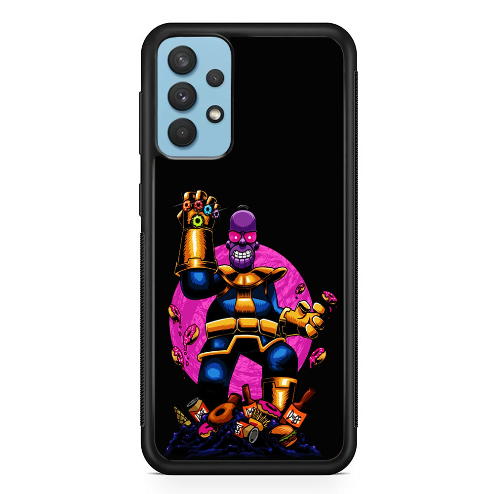 Simpson Homer Thanos Samsung Galaxy A32 Case-Phone Case-Rubber Black (2D Case)-Altracase
