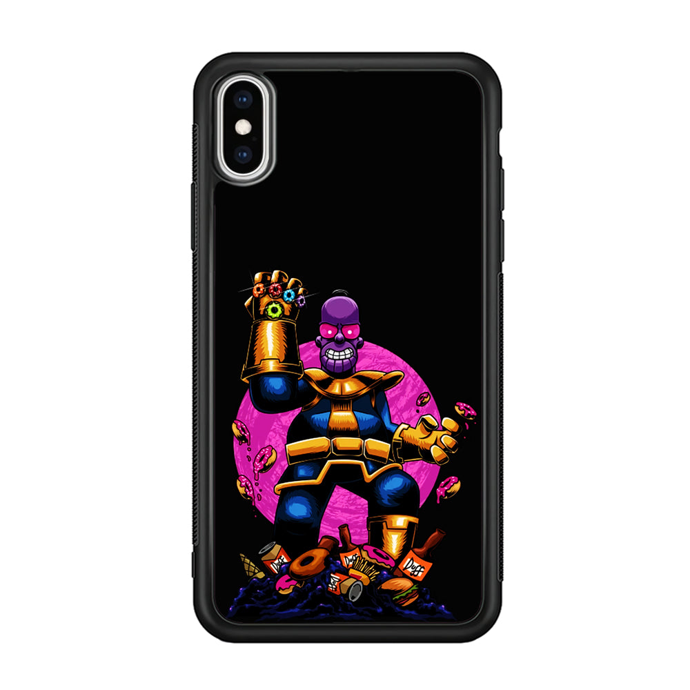 Simpson Homer Thanos iPhone Xs Case-Phone Case-Rubber Black (2D Case)-Altracase