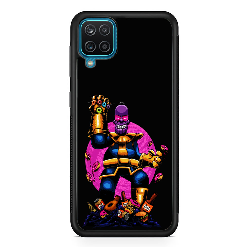 Simpson Homer Thanos Samsung Galaxy A12 Case-Phone Case-Rubber Black (2D Case)-Altracase