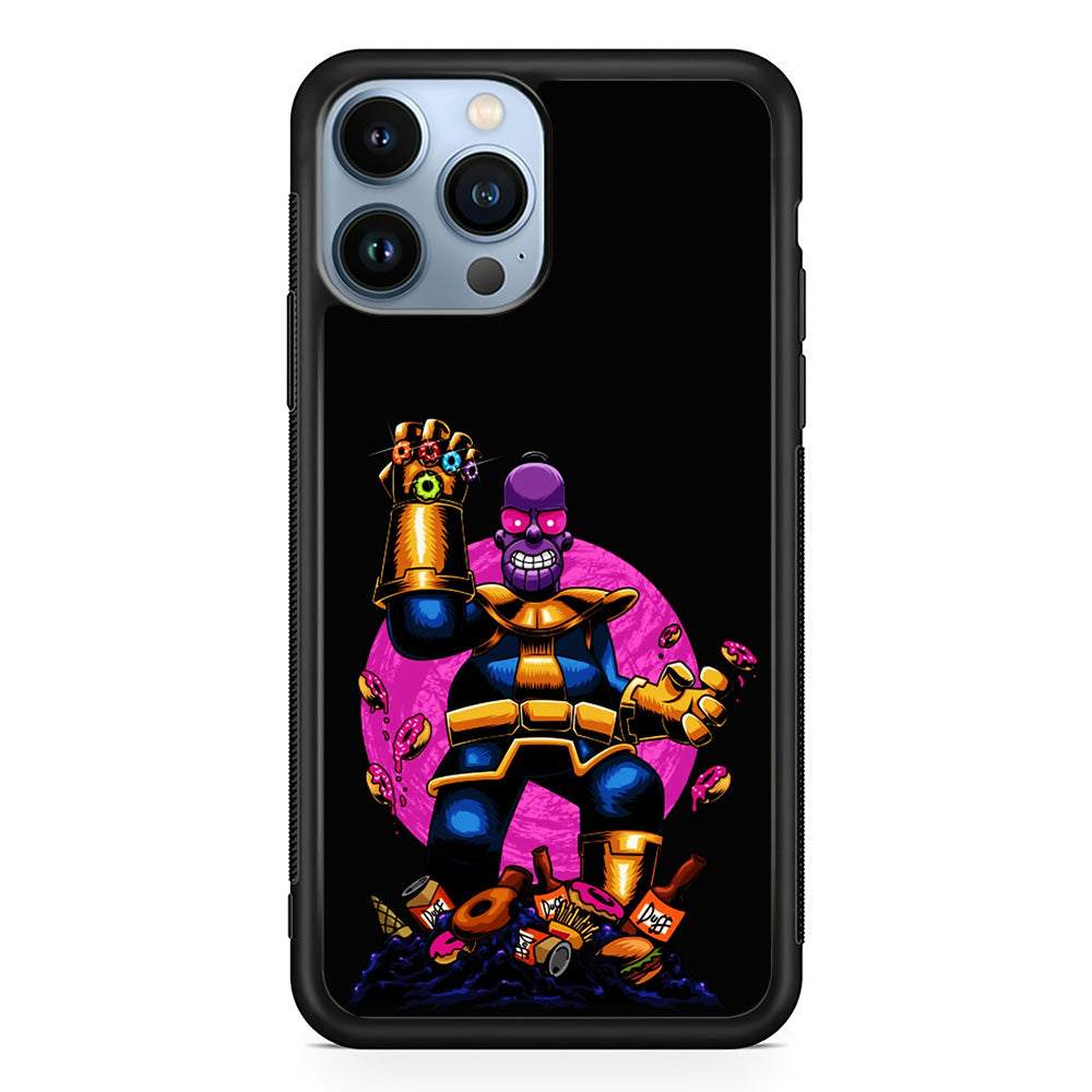 Simpson Homer Thanos iPhone 15 Pro Max Case-Phone Case-Rubber Black (2D Case)-Altracase