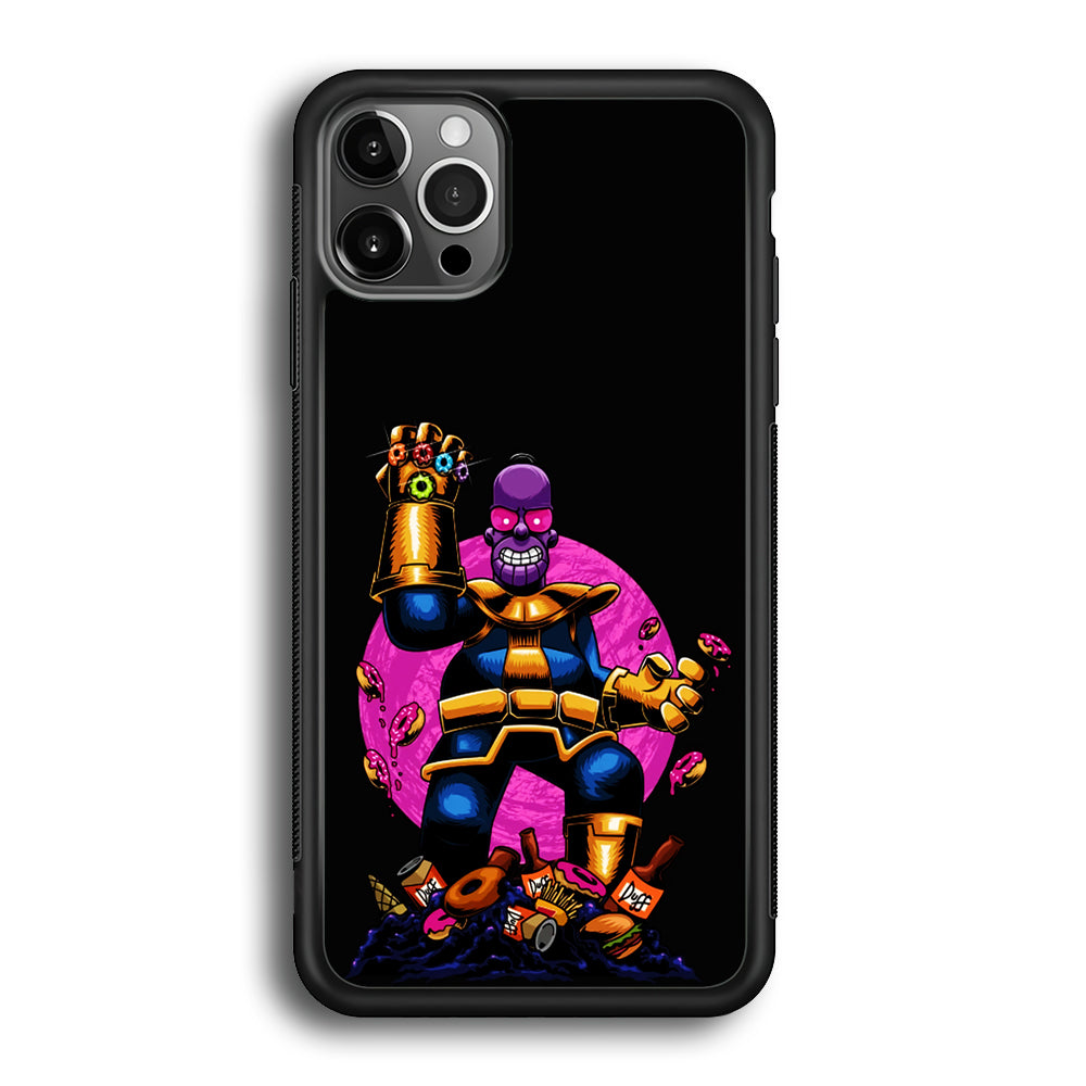 Simpson Homer Thanos iPhone 12 Pro Max Case-Phone Case-Rubber Black (2D Case)-Altracase