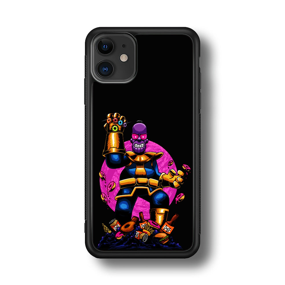 Simpson Homer Thanos iPhone 11 Case-Phone Case-Rubber Black (2D Case)-Altracase