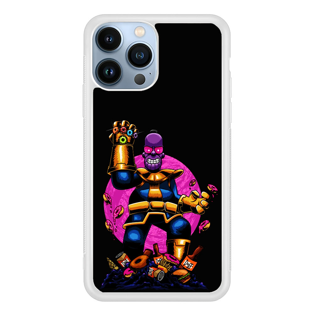 Simpson Homer Thanos iPhone 15 Pro Max Case-Phone Case-Rubber White (2D Case)-Altracase