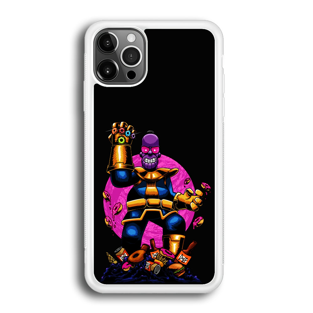 Simpson Homer Thanos iPhone 12 Pro Max Case-Phone Case-Rubber White (2D Case)-Altracase