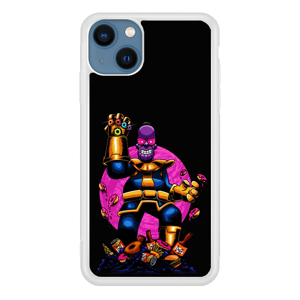 Simpson Homer Thanos iPhone 13 Mini Case-Phone Case-Rubber White (2D Case)-Altracase