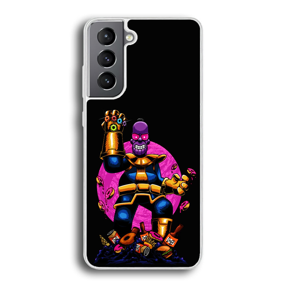 Simpson Homer Thanos Samsung Galaxy S23 Case-Phone Case-Rubber White (2D Case)-Altracase