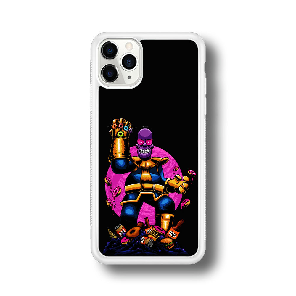 Simpson Homer Thanos iPhone 11 Pro Max Case-Phone Case-Rubber White (2D Case)-Altracase