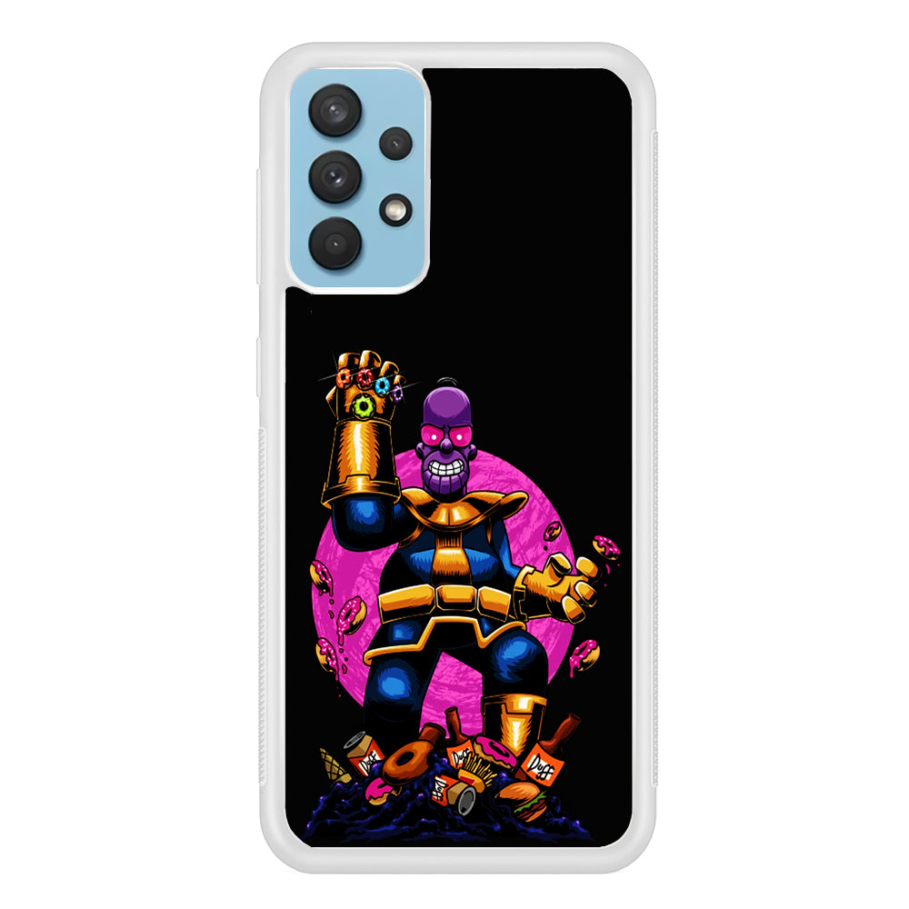 Simpson Homer Thanos Samsung Galaxy A32 Case-Phone Case-Rubber White (2D Case)-Altracase