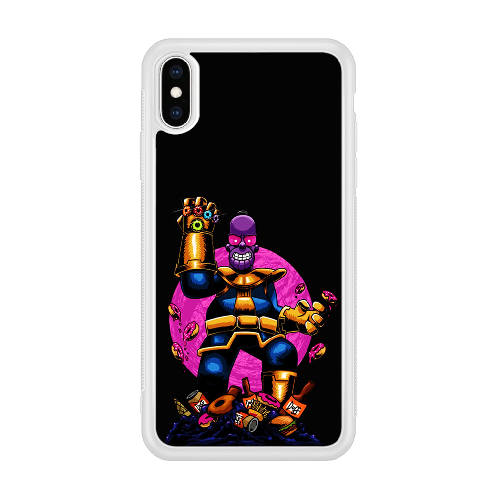 Simpson Homer Thanos iPhone Xs Case-Phone Case-Rubber White (2D Case)-Altracase