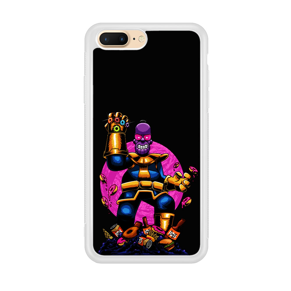Simpson Homer Thanos iPhone 8 Plus Case-Phone Case-Rubber White (2D Case)-Altracase