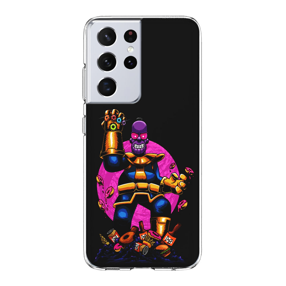Simpson Homer Thanos Samsung Galaxy S21 Ultra Case-Phone Case-Clear Soft Case-Altracase