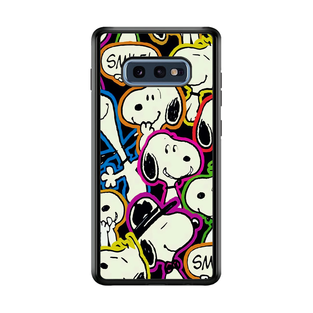 Snoopy Doodle Samsung Galaxy S10E Case-Phone Case-Rubber Black (2D Case)-Altracase