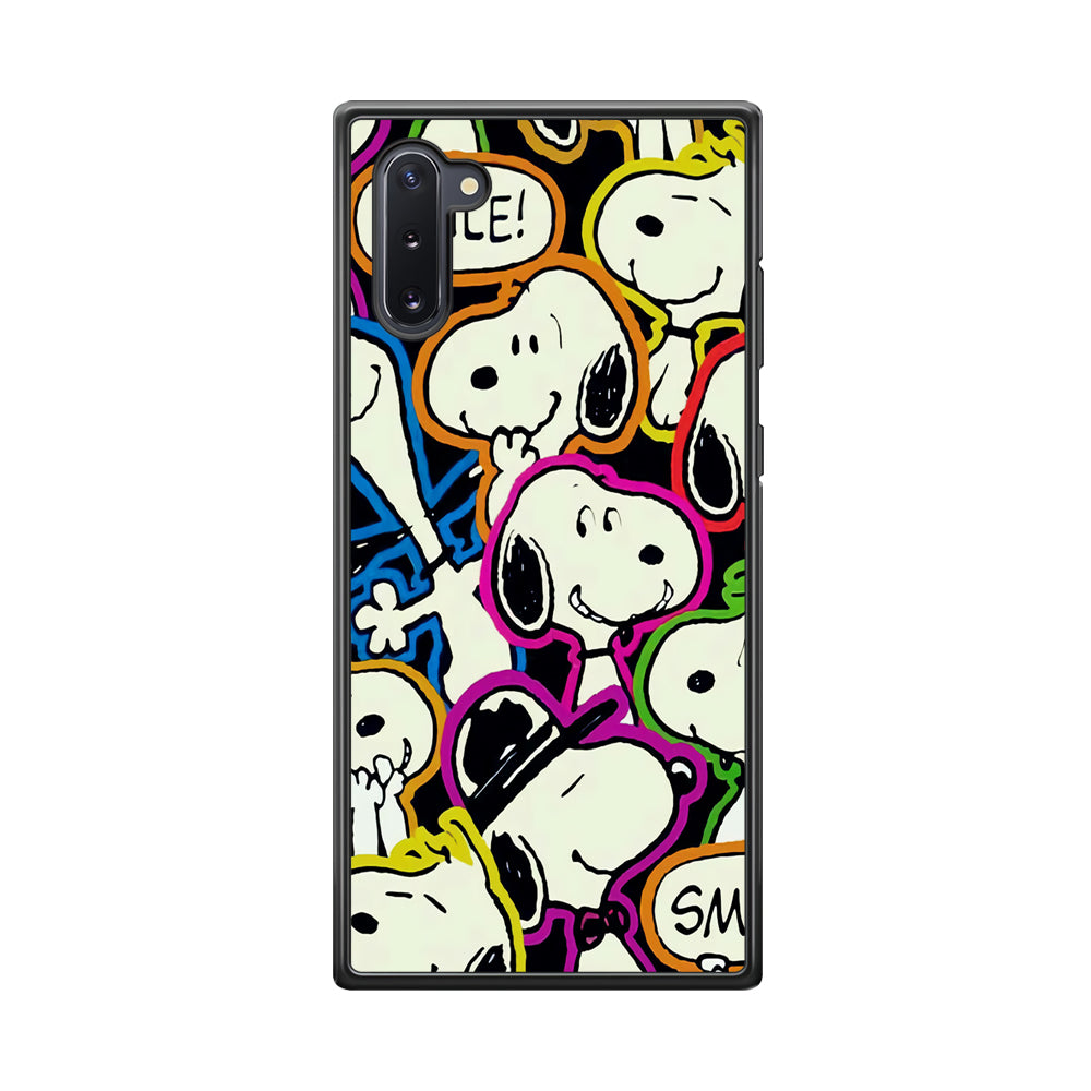 Snoopy Doodle Samsung Galaxy Note 10 Case-Phone Case-Rubber Black (2D Case)-Altracase