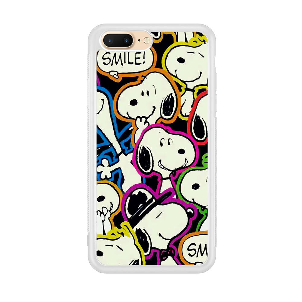 Snoopy Doodle iPhone 8 Plus Case-Phone Case-Rubber White (2D Case)-Altracase
