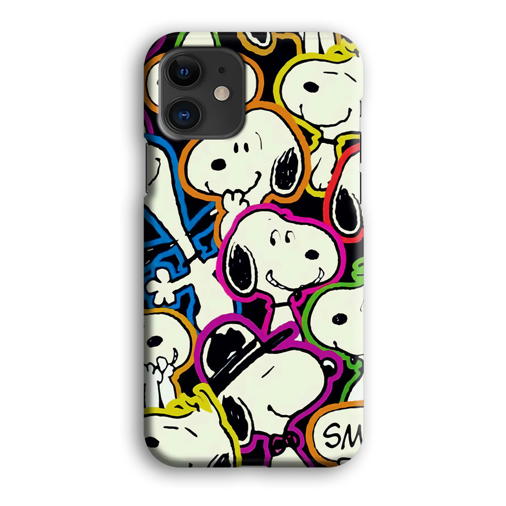 Snoopy Doodle iPhone 12 Mini Case-Phone Case-3D Case-Altracase
