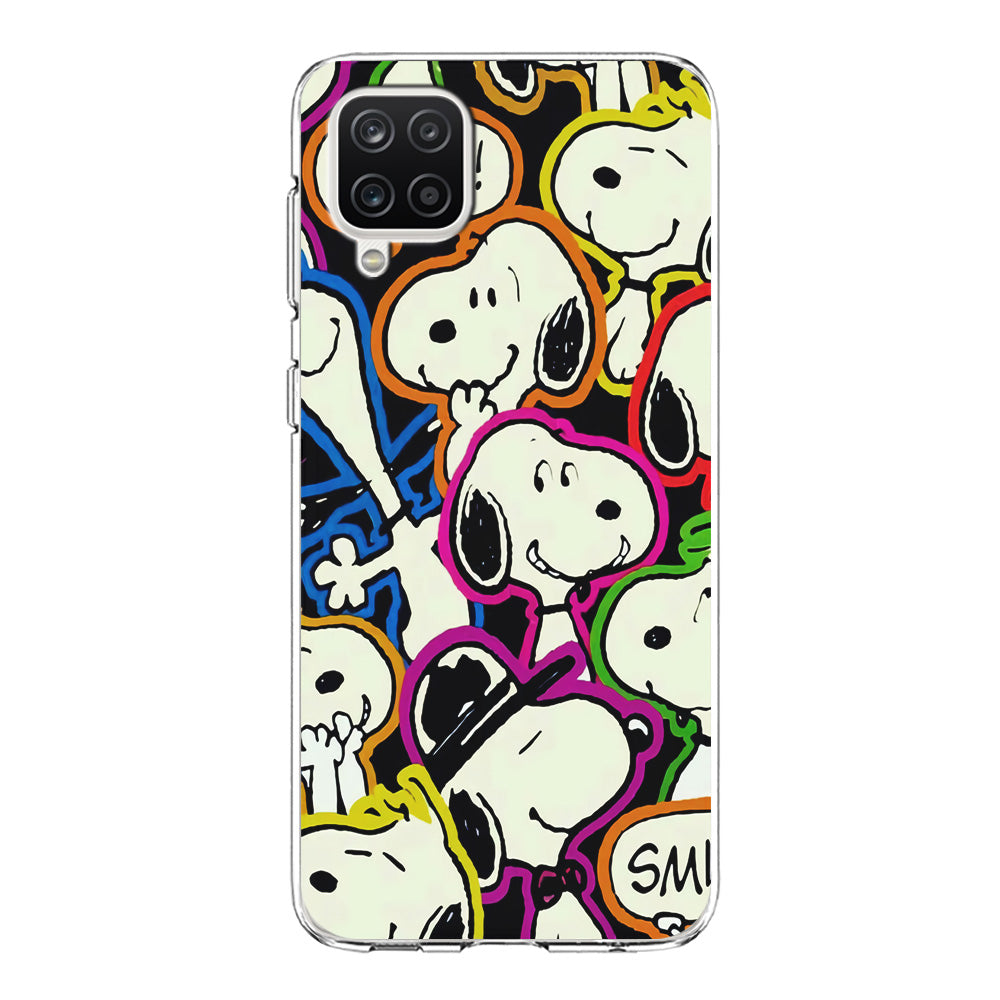 Snoopy Doodle Samsung Galaxy A12 Case-Phone Case-Clear Soft Case-Altracase