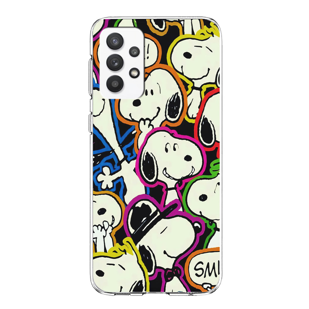 Snoopy Doodle Samsung Galaxy A32 Case-Phone Case-Clear Soft Case-Altracase