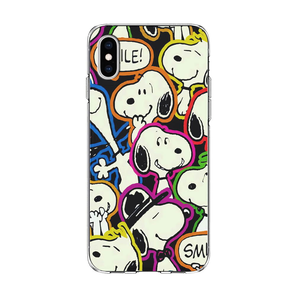 Snoopy Doodle iPhone Xs Case-Phone Case-Clear Soft Case-Altracase