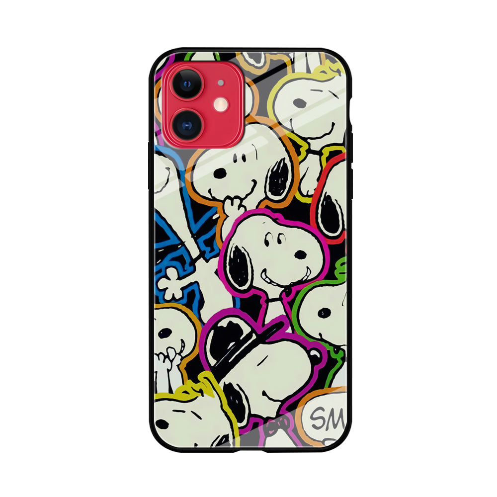 Snoopy Doodle iPhone 11 Case-Phone Case-Tempered Glass Case-Altracase