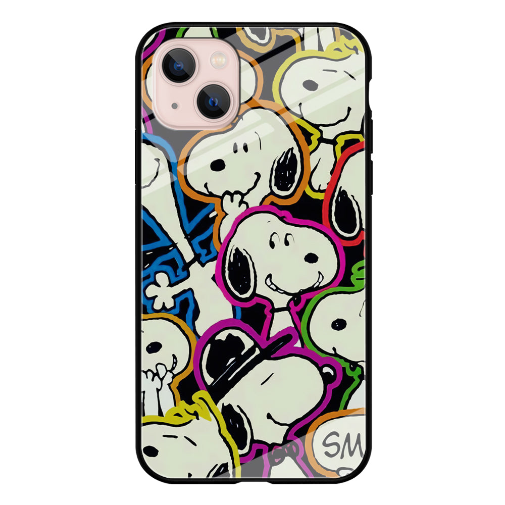 Snoopy Doodle iPhone 13 Mini Case-Phone Case-Tempered Glass Case-Altracase