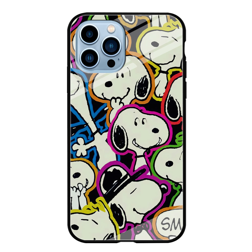 Snoopy Doodle iPhone 14 Pro Case-Phone Case-Tempered Glass Case-Altracase