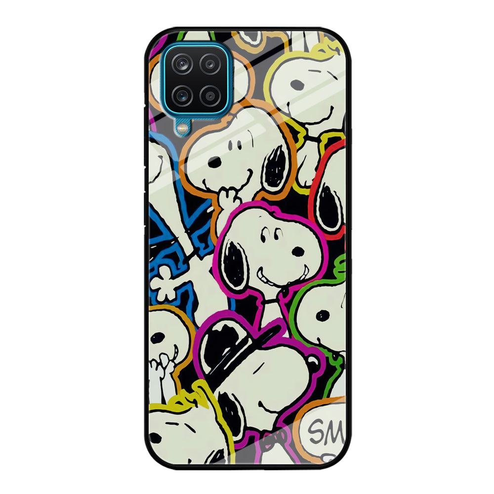 Snoopy Doodle Samsung Galaxy A12 Case-Phone Case-Tempered Glass Case-Altracase
