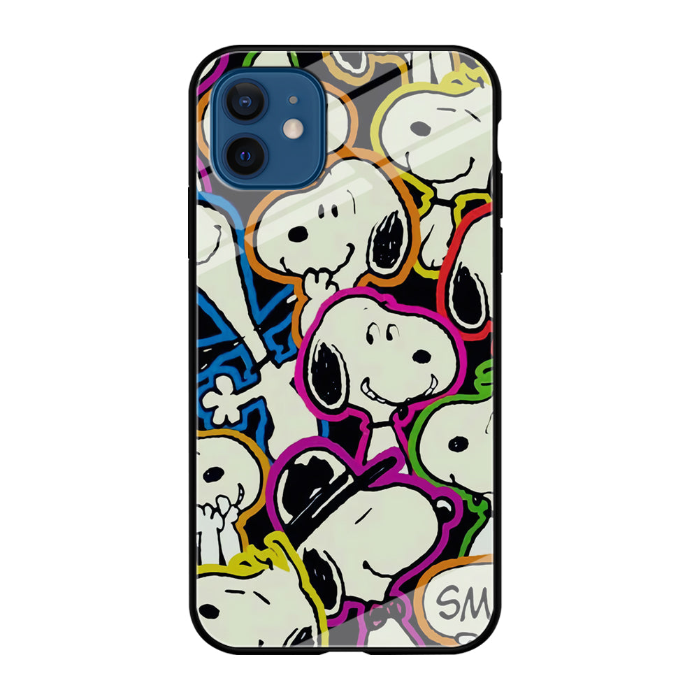 Snoopy Doodle iPhone 12 Mini Case-Phone Case-Tempered Glass Case-Altracase
