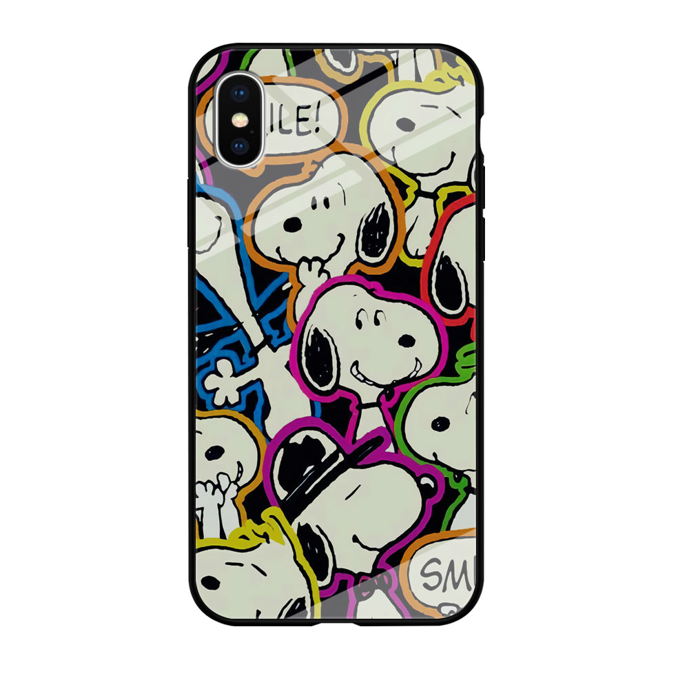 Snoopy Doodle iPhone Xs Case-Phone Case-Tempered Glass Case-Altracase
