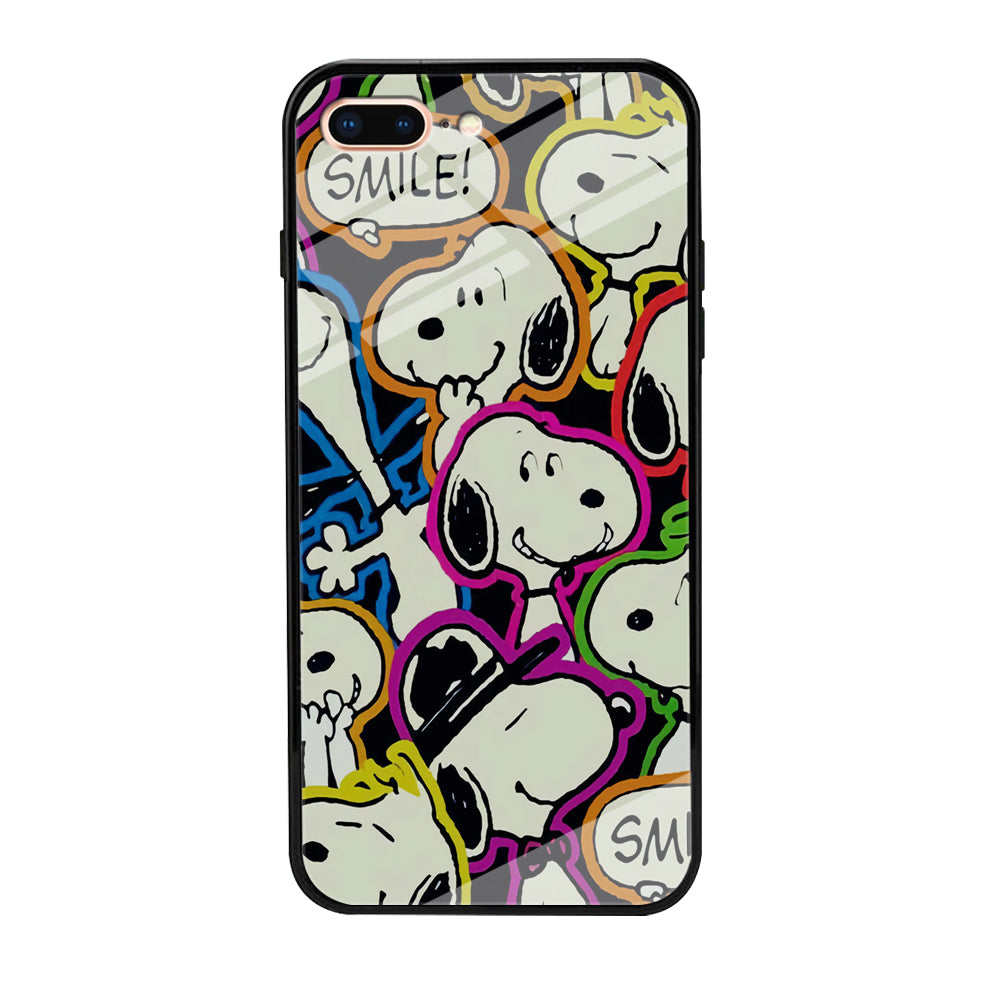 Snoopy Doodle iPhone 8 Plus Case-Phone Case-Tempered Glass Case-Altracase