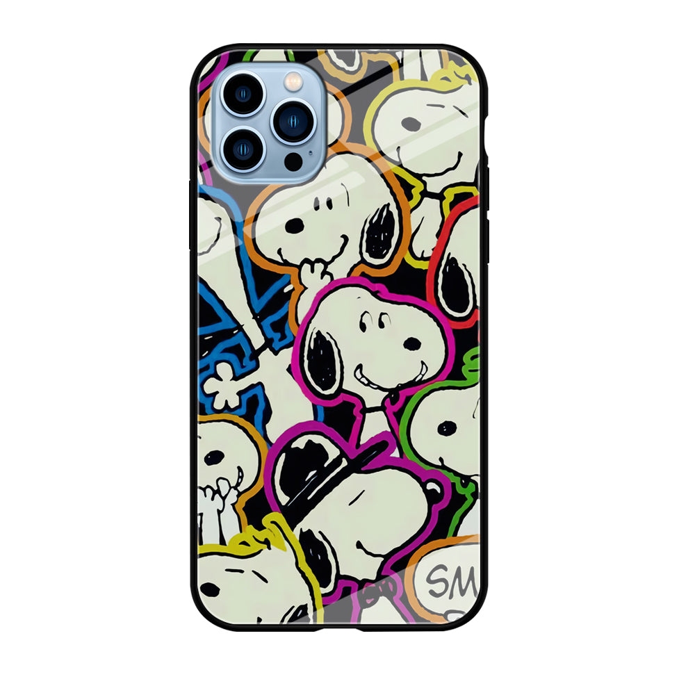 Snoopy Doodle iPhone 12 Pro Max Case-Phone Case-Tempered Glass Case-Altracase