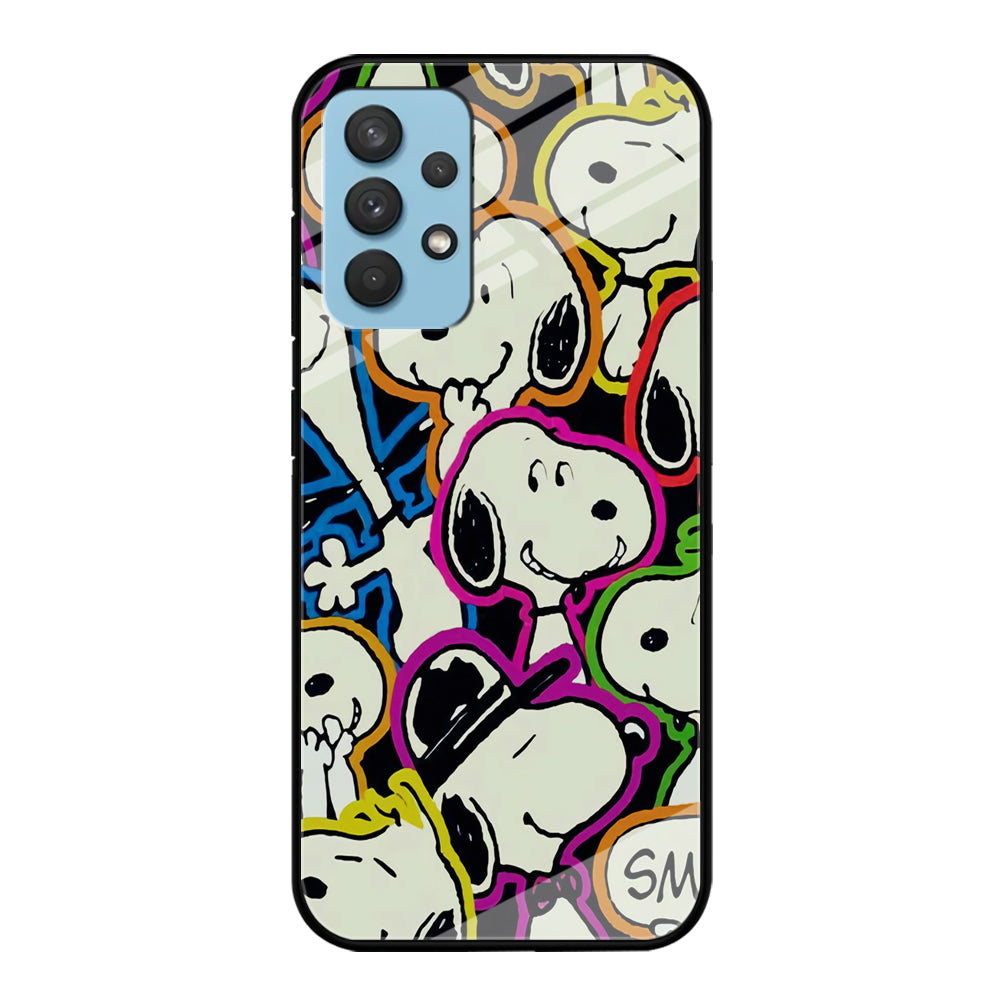 Snoopy Doodle Samsung Galaxy A32 Case-Phone Case-Tempered Glass Case-Altracase
