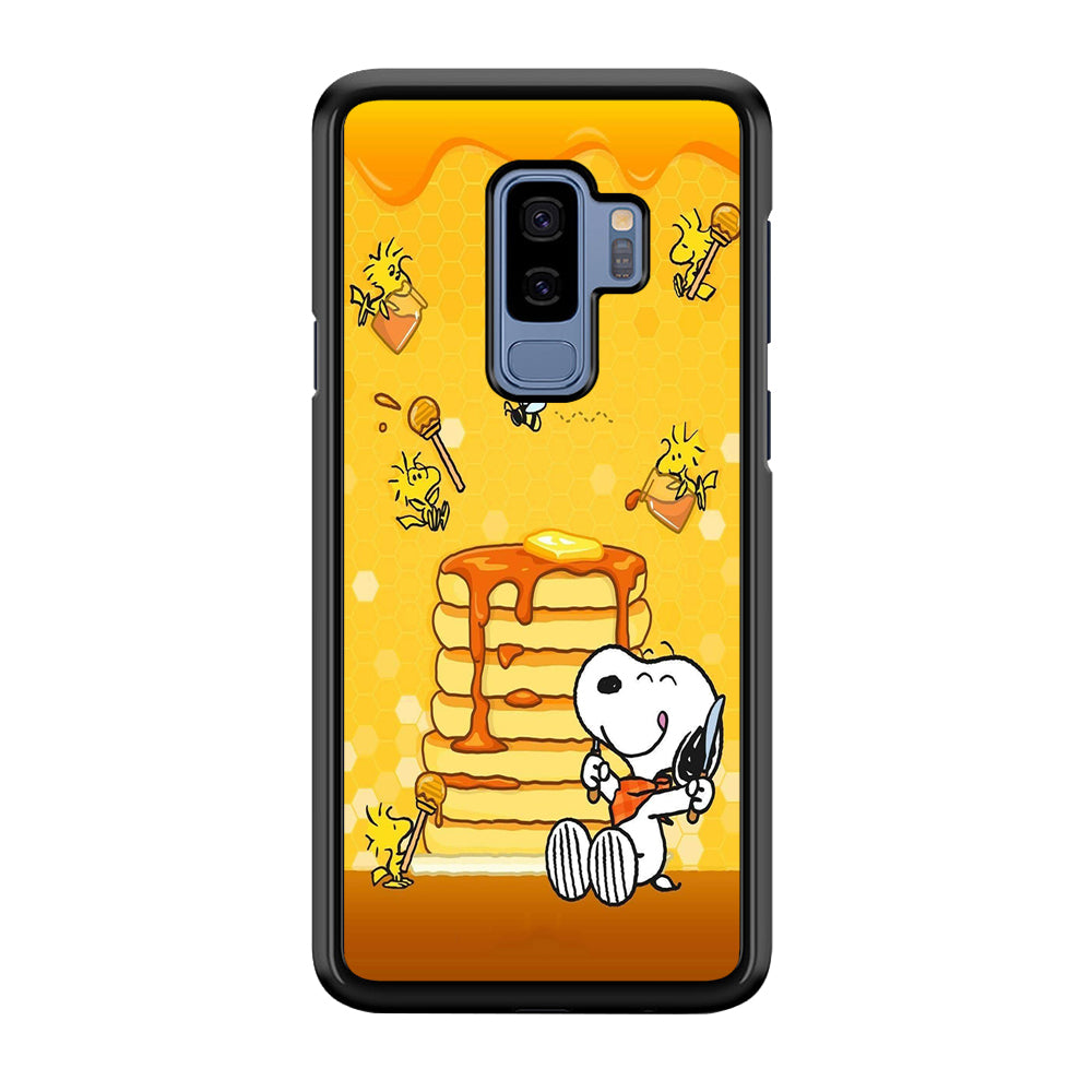 Snoopy Eats Honey Samsung Galaxy S9 Plus Case-Phone Case-Rubber Black (2D Case)-Altracase