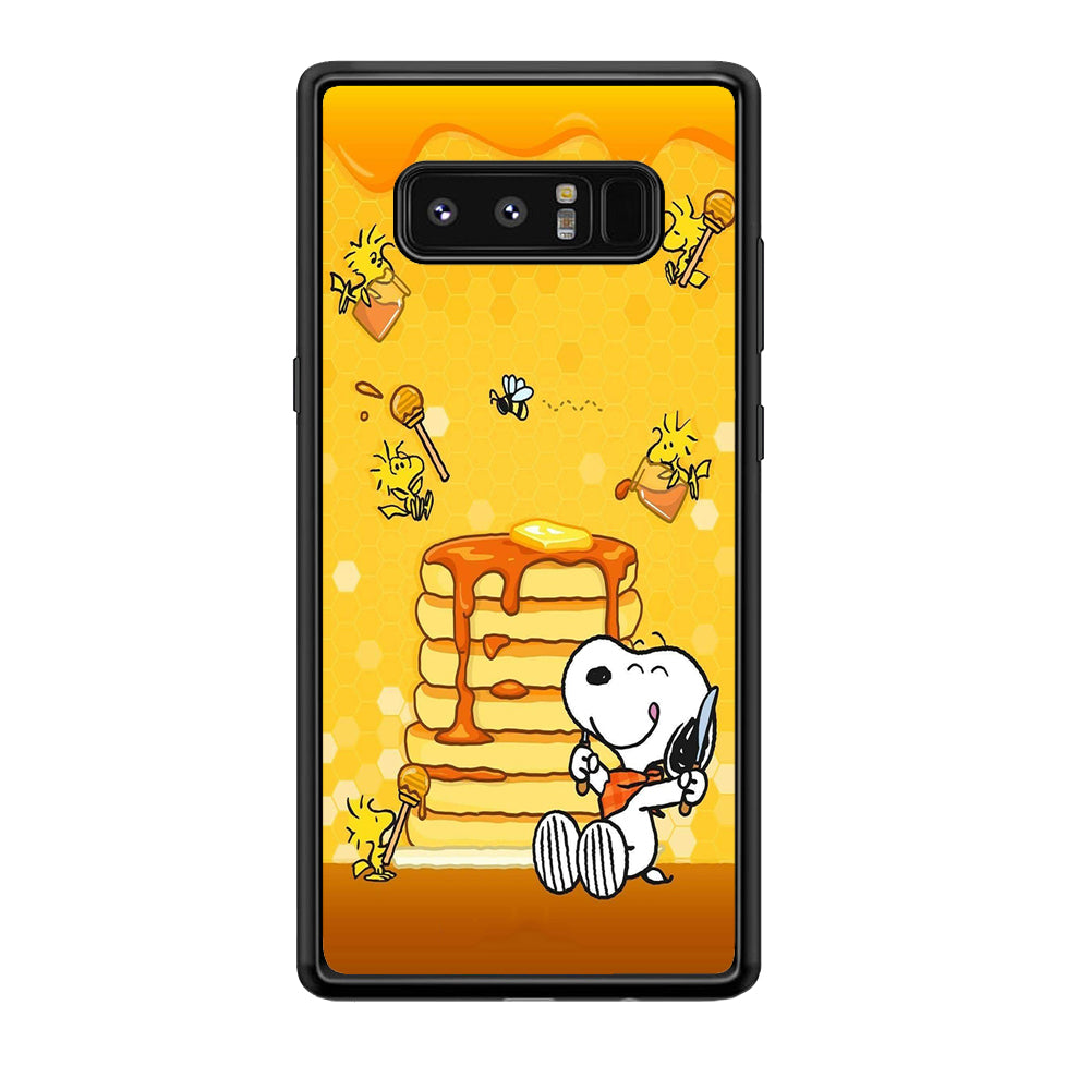 Snoopy Eats Honey Samsung Galaxy Note 8 Case-Phone Case-Rubber Black (2D Case)-Altracase