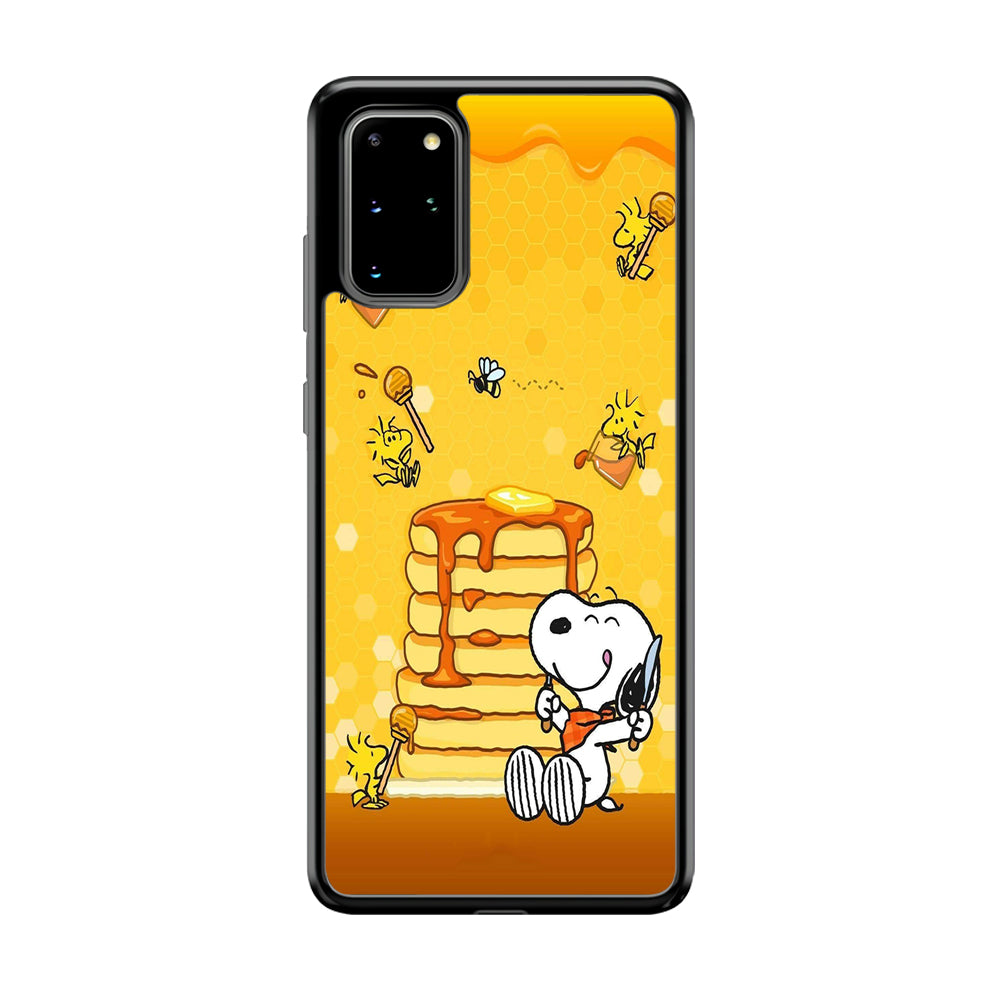 Snoopy Eats Honey Samsung Galaxy S20 Plus Case-Phone Case-Rubber Black (2D Case)-Altracase