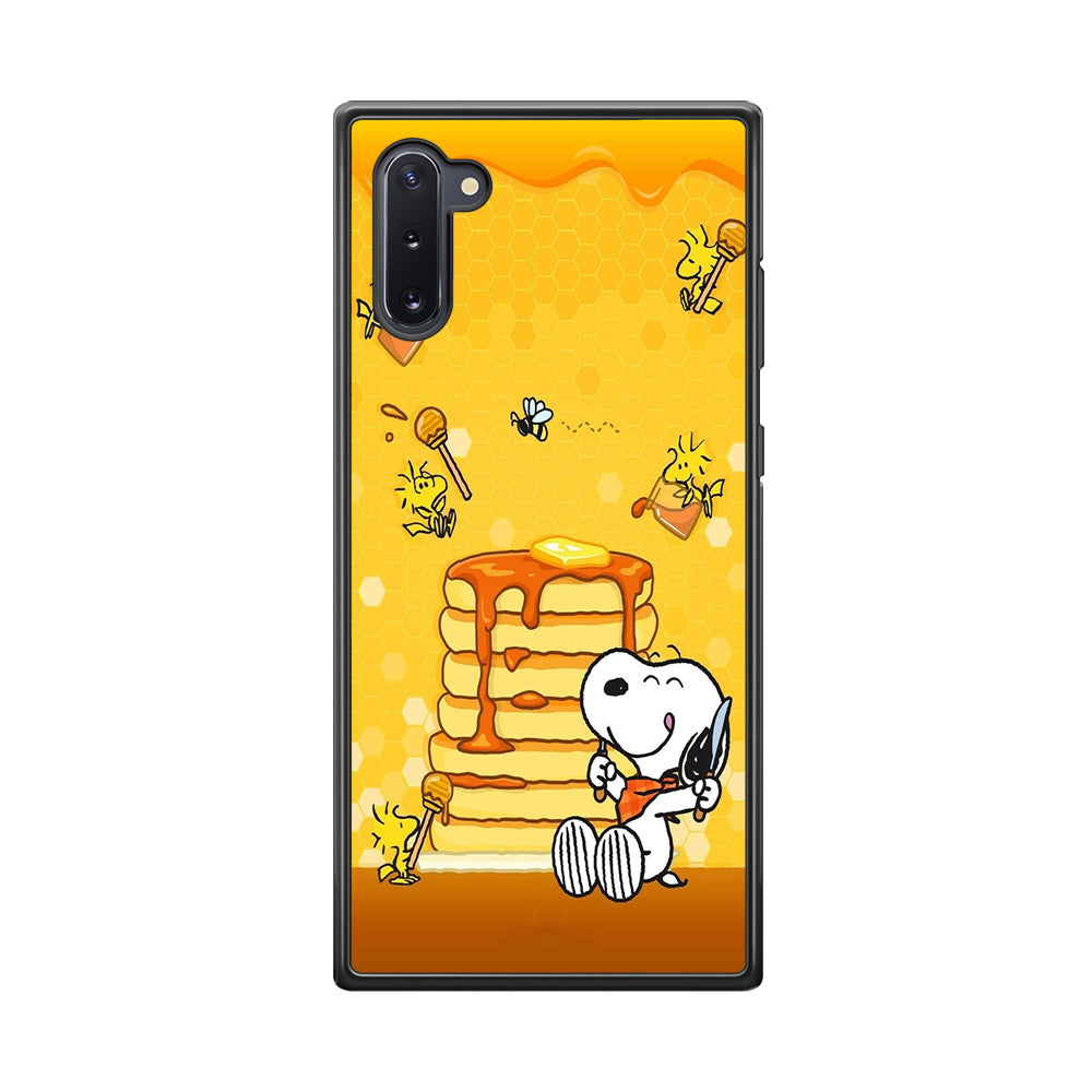 Snoopy Eats Honey Samsung Galaxy Note 10 Case-Phone Case-Tempered Glass Case-Altracase