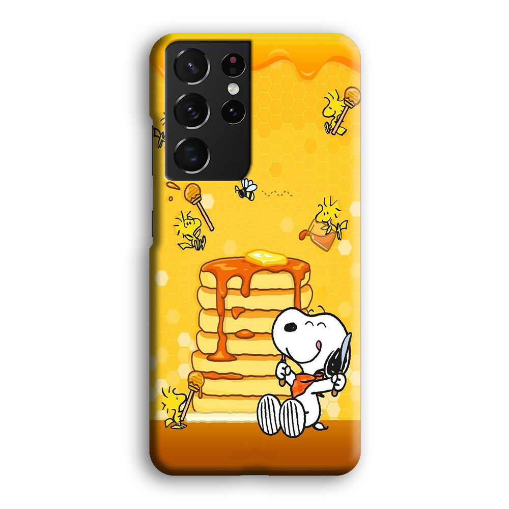 Snoopy Eats Honey Samsung Galaxy S21 Ultra Case-Phone Case-3D Case-Altracase