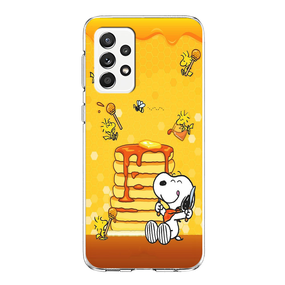 Snoopy Eats Honey Samsung Galaxy A52 Case-Phone Case-Clear Soft Case-Altracase