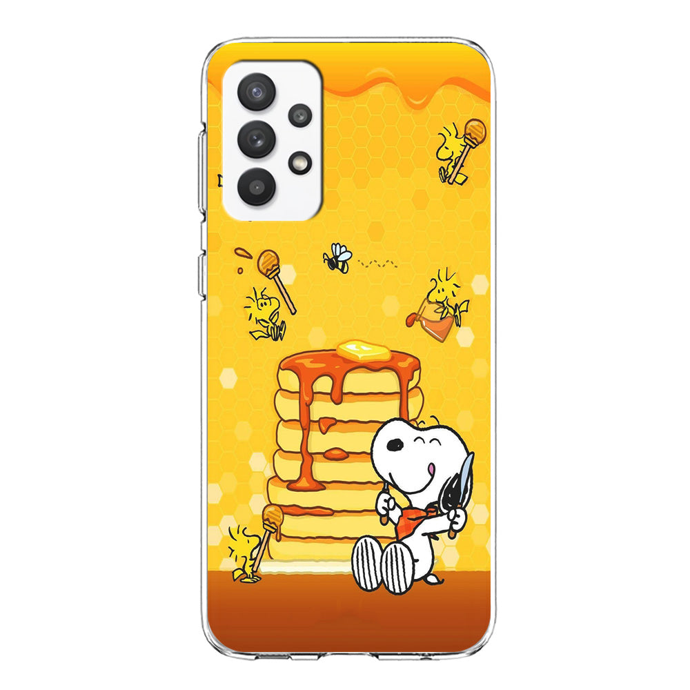 Snoopy Eats Honey Samsung Galaxy A32 Case-Phone Case-Clear Soft Case-Altracase