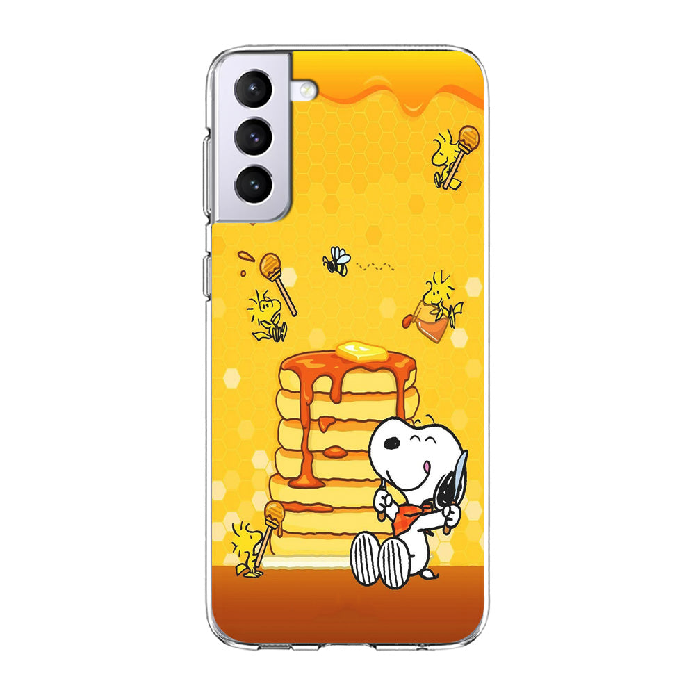Snoopy Eats Honey Samsung Galaxy S23 Plus Case-Phone Case-Clear Soft Case-Altracase